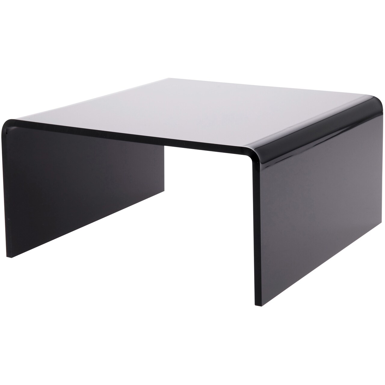 Plymor Black Acrylic Short Square Display Riser, 4" H x 8" W x 8" D (1/4" thick)